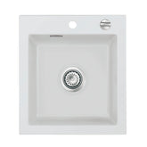 SYSTEMCERAM Einbauspüle Mera 46 F Alu 76 inkl. Excenterbetätigung, für 45 cm Schrankbreite, Spüle zum flächenbündigen Einbau, inkl. 4 x Eckradien R 10 Auflage keine Beckenlage 55560276