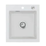 SYSTEMCERAM Einbauspüle Mera 46 F Alu 76 inkl. Handbetätigung, für 45 cm Schrankbreite, Spüle zum flächenbündigen Einbau, inkl. 4 x Eckradien R 10 Auflage keine Beckenlage 55560176