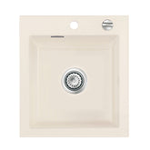 SYSTEMCERAM Einbauspüle Mera 46 F Jasmin 19 inkl. Excenterbetätigung, für 45 cm Schrankbreite, Spüle zum flächenbündigen Einbau, inkl. 4 x Eckradien R 10 Auflage keine Beckenlage 55560219