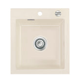 SYSTEMCERAM Einbauspüle Mera 46 F Magnolie 10 inkl. Excenterbetätigung, für 45 cm Schrankbreite, Spüle zum flächenbündigen Einbau, inkl. 4 x Eckradien R 10 Auflage keine Beckenlage 55560210