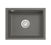SYSTEMCERAM Einbauspüle Mera 50 U/g Lava 80 inkl. Excenterbetätigung, für 60 cm Schrankbreite, Spüle zum Unterbau mit geschliffener Oberseite Unterbau keine Beckenlage 54570280