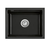 SYSTEMCERAM Einbauspüle Mera 50 U/g Nero 68 inkl. Excenterbetätigung, für 60 cm Schrankbreite, Spüle zum Unterbau mit geschliffener Oberseite Unterbau keine Beckenlage 54570268