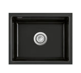 SYSTEMCERAM Einbauspüle Mera 50 U/g Nero 68 inkl. Excenterbetätigung, für 60 cm Schrankbreite, Spüle zum Unterbau mit geschliffener Oberseite Unterbau keine Beckenlage 54570268