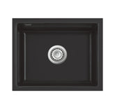 SYSTEMCERAM Einbauspüle Mera 50 U/g Nigra 87 inkl. Excenterbetätigung, für 60 cm Schrankbreite, Spüle zum Unterbau mit geschliffener Oberseite Unterbau keine Beckenlage 54570287