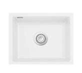 SYSTEMCERAM Einbauspüle Mera 50 U/g Polar 13 inkl. Excenterbetätigung, für 60 cm Schrankbreite, Spüle zum Unterbau mit geschliffener Oberseite Unterbau keine Beckenlage 54570213