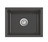 SYSTEMCERAM Einbauspüle Mera 50 U/g Schiefer 85 inkl. Excenterbetätigung, für 60 cm Schrankbreite, Spüle zum Unterbau mit geschliffener Oberseite Unterbau keine Beckenlage 54570285