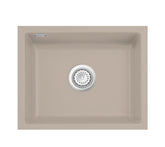 SYSTEMCERAM Einbauspüle Mera 50 U/g Fango 23 inkl. Excenterbetätigung, für 60 cm Schrankbreite, Spüle zum Unterbau mit geschliffener Oberseite Unterbau keine Beckenlage 54570223