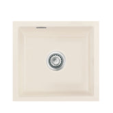 SYSTEMCERAM Einbauspüle Mera 51 F/o Jasmin 19 inkl. Excenterbetätigung, für 50 cm Schrankbreite, Spüle zum flächenbündigen Einbau ohne Hahnlochbank, inkl. 4 x Eckradien R 10 Flächenbündig keine Beckenlage 51010219