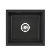 SYSTEMCERAM Einbauspüle Mera 51 F/o Nigra 87 inkl. Excenterbetätigung, für 50 cm Schrankbreite, Spüle zum flächenbündigen Einbau ohne Hahnlochbank, inkl. 4 x Eckradien R 10 Flächenbündig keine Beckenlage 51010287