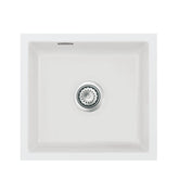 SYSTEMCERAM Einbauspüle Mera 51 F/o Satin 20 inkl. Excenterbetätigung, für 50 cm Schrankbreite, Spüle zum flächenbündigen Einbau ohne Hahnlochbank, inkl. 4 x Eckradien R 10 Flächenbündig keine Beckenlage 51010220