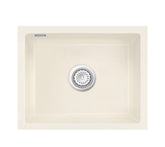 SYSTEMCERAM Einbauspüle Kara 57 F/o Jasmin 19 inkl. Excenterbetätigung, für 60 cm Schrankbreite, Spüle zum flächenbündigen Einbau ohne Hahnlochbank, mit Medio- Matte Alu, inkl. 4 x Eckradien R 10 Flächenbündig keine Beckenlage 51020219
