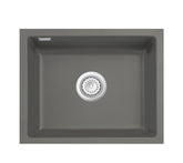SYSTEMCERAM Einbauspüle Kara 57 F/o Lava 80 inkl. Excenterbetätigung, für 60 cm Schrankbreite, Spüle zum flächenbündigen Einbau ohne Hahnlochbank, mit Medio- Matte Alu, inkl. 4 x Eckradien R 10 Flächenbündig keine Beckenlage 51020280