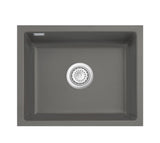 SYSTEMCERAM Einbauspüle Mera 57 F/o Lava 80 inkl. Handbetätigung, für 60 cm Schrankbreite, Spüle zum flächenbündigen Einbau ohne Hahnlochbank, inkl. 4 x Eckradien R 10 Flächenbündig keine Beckenlage 51570180
