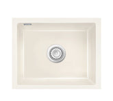 SYSTEMCERAM Einbauspüle Kara 57 F/o Magnolie 10 inkl. Excenterbetätigung, für 60 cm Schrankbreite, Spüle zum flächenbündigen Einbau ohne Hahnlochbank, mit Medio- Matte Alu, inkl. 4 x Eckradien R 10 Flächenbündig keine Beckenlage 51020210
