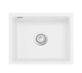SYSTEMCERAM Einbauspüle Kara 57 F/o Polar 13 inkl. Excenterbetätigung, für 60 cm Schrankbreite, Spüle zum flächenbündigen Einbau ohne Hahnlochbank, mit Medio- Matte Alu, inkl. 4 x Eckradien R 10 Flächenbündig keine Beckenlage 51020213