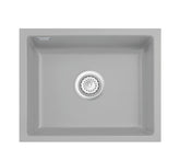 SYSTEMCERAM Einbauspüle Kara 57 F/o Titan 78 inkl. Excenterbetätigung, für 60 cm Schrankbreite, Spüle zum flächenbündigen Einbau ohne Hahnlochbank, mit Medio- Matte Alu, inkl. 4 x Eckradien R 10 Flächenbündig keine Beckenlage 51020278
