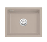 SYSTEMCERAM Einbauspüle Kara 57 F/o Fango 23 inkl. Excenterbetätigung, für 60 cm Schrankbreite, Spüle zum flächenbündigen Einbau ohne Hahnlochbank, mit Medio- Matte Alu, inkl. 4 x Eckradien R 10 Flächenbündig keine Beckenlage 51020223