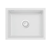 SYSTEMCERAM Einbauspüle Kara 57 F/o Satin 20 inkl. Excenterbetätigung, für 60 cm Schrankbreite, Spüle zum flächenbündigen Einbau ohne Hahnlochbank, mit Medio- Matte Alu, inkl. 4 x Eckradien R 10 Flächenbündig keine Beckenlage 51020220