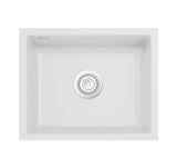 SYSTEMCERAM Einbauspüle Kara 57 F/o Satin 20 inkl. Excenterbetätigung, für 60 cm Schrankbreite, Spüle zum flächenbündigen Einbau ohne Hahnlochbank, mit Medio- Matte Alu, inkl. 4 x Eckradien R 10 Flächenbündig keine Beckenlage 51020220