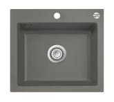 SYSTEMCERAM Einbauspüle Mera 57 Lava 80 inkl. Excenterbetätigung, für 60 cm Schrankbreite, Einbauspüle Auflage keine Beckenlage 50570280