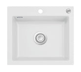SYSTEMCERAM Einbauspüle Mera 57 Satin 20 inkl. Excenterbetätigung, für 60 cm Schrankbreite, Einbauspüle Auflage keine Beckenlage 50570220