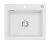 SYSTEMCERAM Einbauspüle Mera 57 Satin 20 inkl. Excenterbetätigung, für 60 cm Schrankbreite, Einbauspüle Auflage keine Beckenlage 50570220