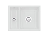 SYSTEMCERAM Einbauspüle Mera 60 F/o Satin 20 inkl. Excenterbetätigung, für 60 cm Schrankbreite, Spüle zum flächenbündigen Einbau ohne Hahnlochbank, inkl. 4 x Eckradien R 10 Flächenbündig keine Beckenlage 51980220