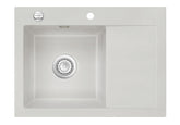 SYSTEMCERAM Einbauspüle Mera 70 Be. Li. Alu 76 inkl. Excenterbetätigung, für 45 cm Schrankbreite, Einbauspüle Auflage Becken links 50590276