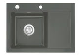 SYSTEMCERAM Einbauspüle Mera 70 Be. Li. Lava 80 inkl. Excenterbetätigung, für 45 cm Schrankbreite, Einbauspüle Auflage Becken links 50590280