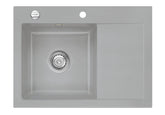 SYSTEMCERAM Einbauspüle Mera 70 Be. Li. Titan 78 inkl. Excenterbetätigung, für 45 cm Schrankbreite, Einbauspüle Auflage Becken links 50590278