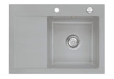SYSTEMCERAM Einbauspüle Mera 70 F Be. Re. Titan 78 inkl. Excenterbetätigung, für 45 cm Schrankbreite, Spüle zum flächenbündigen Einbau, inkl. 4 x Eckradien R 10 Auflage Becken rechts 55580278