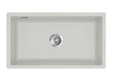 SYSTEMCERAM Einbauspüle Mera 80 F/o Alu 76 inkl. Excenterbetätigung, für 80 cm Schrankbreite, Spüle zum flächenbündigen Einbau ohne Hahnlochbank, inkl. 4 x Eckradien R 10 Flächenbündig keine Beckenlage 51700276