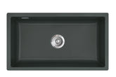 SYSTEMCERAM Einbauspüle Mera 80 F/o Eibe 56 inkl. Excenterbetätigung, für 80 cm Schrankbreite, Spüle zum flächenbündigen Einbau ohne Hahnlochbank, inkl. 4 x Eckradien R 10 Flächenbündig keine Beckenlage 51700256