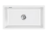 SYSTEMCERAM Einbauspüle Mera 80 F/o Grönland 12 inkl. Excenterbetätigung, für 80 cm Schrankbreite, Spüle zum flächenbündigen Einbau ohne Hahnlochbank, inkl. 4 x Eckradien R 10 Flächenbündig keine Beckenlage 51700212