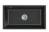 SYSTEMCERAM Einbauspüle Mera 80 F/o Nero 68 inkl. Excenterbetätigung, für 80 cm Schrankbreite, Spüle zum flächenbündigen Einbau ohne Hahnlochbank, inkl. 4 x Eckradien R 10 Flächenbündig keine Beckenlage 51700268