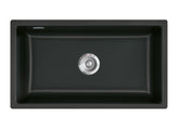 SYSTEMCERAM Einbauspüle Mera 80 F/o Nigra 87 inkl. Excenterbetätigung, für 80 cm Schrankbreite, Spüle zum flächenbündigen Einbau ohne Hahnlochbank, inkl. 4 x Eckradien R 10 Flächenbündig keine Beckenlage 51700287
