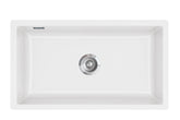 SYSTEMCERAM Einbauspüle Mera 80 F/o Polar 13 inkl. Excenterbetätigung, für 80 cm Schrankbreite, Spüle zum flächenbündigen Einbau ohne Hahnlochbank, inkl. 4 x Eckradien R 10 Flächenbündig keine Beckenlage 51700213