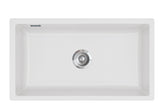 SYSTEMCERAM Einbauspüle Mera 80 F/o Satin 20 inkl. Excenterbetätigung, für 80 cm Schrankbreite, Spüle zum flächenbündigen Einbau ohne Hahnlochbank, inkl. 4 x Eckradien R 10 Flächenbündig keine Beckenlage 51700220