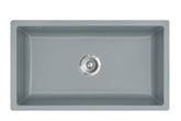 SYSTEMCERAM Einbauspüle Mera 80 F/o Titan 78 inkl. Excenterbetätigung, für 80 cm Schrankbreite, Spüle zum flächenbündigen Einbau ohne Hahnlochbank, inkl. 4 x Eckradien R 10 Flächenbündig keine Beckenlage 51700278