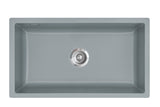 SYSTEMCERAM Einbauspüle Mera 80 F/o Titan 78 inkl. Excenterbetätigung, für 80 cm Schrankbreite, Spüle zum flächenbündigen Einbau ohne Hahnlochbank, inkl. 4 x Eckradien R 10 Flächenbündig keine Beckenlage 51700278