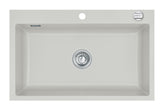 SYSTEMCERAM Einbauspüle Mera 80 F Alu 76 inkl. Excenterbetätigung, für 80 cm Schrankbreite, Spüle zum flächenbündigen Einbau, inkl. 4 x Eckradien R 10 Auflage keine Beckenlage 55700276