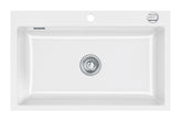 SYSTEMCERAM Einbauspüle Mera 80 F Grönland 12 inkl. Excenterbetätigung, für 80 cm Schrankbreite, Spüle zum flächenbündigen Einbau, inkl. 4 x Eckradien R 10 Auflage keine Beckenlage 55700212