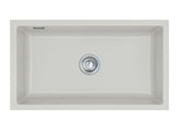 SYSTEMCERAM Einbauspüle Mera 80 U/g Alu 76 inkl. Excenterbetätigung, für 90 cm Schrankbreite, Spüle zum Unterbau mit geschliffener Oberseite Unterbau keine Beckenlage 54700276