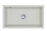 SYSTEMCERAM Einbauspüle Mera 80 U/g Alu 76 inkl. Excenterbetätigung, für 90 cm Schrankbreite, Spüle zum Unterbau mit geschliffener Oberseite Unterbau keine Beckenlage 54700276