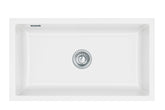 SYSTEMCERAM Einbauspüle Mera 80 U/g Polar 13 inkl. Excenterbetätigung, für 90 cm Schrankbreite, Spüle zum Unterbau mit geschliffener Oberseite Unterbau keine Beckenlage 54700213