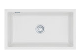 SYSTEMCERAM Einbauspüle Mera 80 U/g Satin 20 inkl. Excenterbetätigung, für 90 cm Schrankbreite, Spüle zum Unterbau mit geschliffener Oberseite Unterbau keine Beckenlage 54700220
