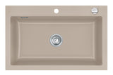 SYSTEMCERAM Einbauspüle Mera 80 Fango 23 inkl. Excenterbetätigung, für 80 cm Schrankbreite, Einbauspüle Auflage keine Beckenlage 50700223