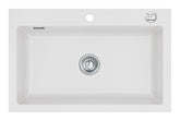 SYSTEMCERAM Einbauspüle Mera 80 Satin 20 inkl. Excenterbetätigung, für 80 cm Schrankbreite, Einbauspüle Auflage keine Beckenlage 50700220
