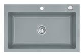 SYSTEMCERAM Einbauspüle Mera 80 Titan 78 inkl. Excenterbetätigung, für 80 cm Schrankbreite, Einbauspüle Auflage keine Beckenlage 50700278