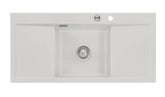 SYSTEMCERAM Einbauspüle Mera Middle F Alu 76 inkl. Excenterbetätigung, für 50 cm Schrankbreite, Spüle zum flächenbündigen Einbau, inkl. 4 x Eckradien R 10 Auflage keine Beckenlage 55730276